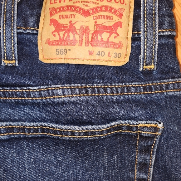 Levis 569 Jeans Men’s 40x30 Blue Denim Relaxed Fit Straight Loose Baggy Dad Norm - Picture 4 of 13